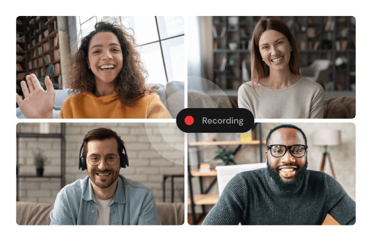 A video call with a recording indicator