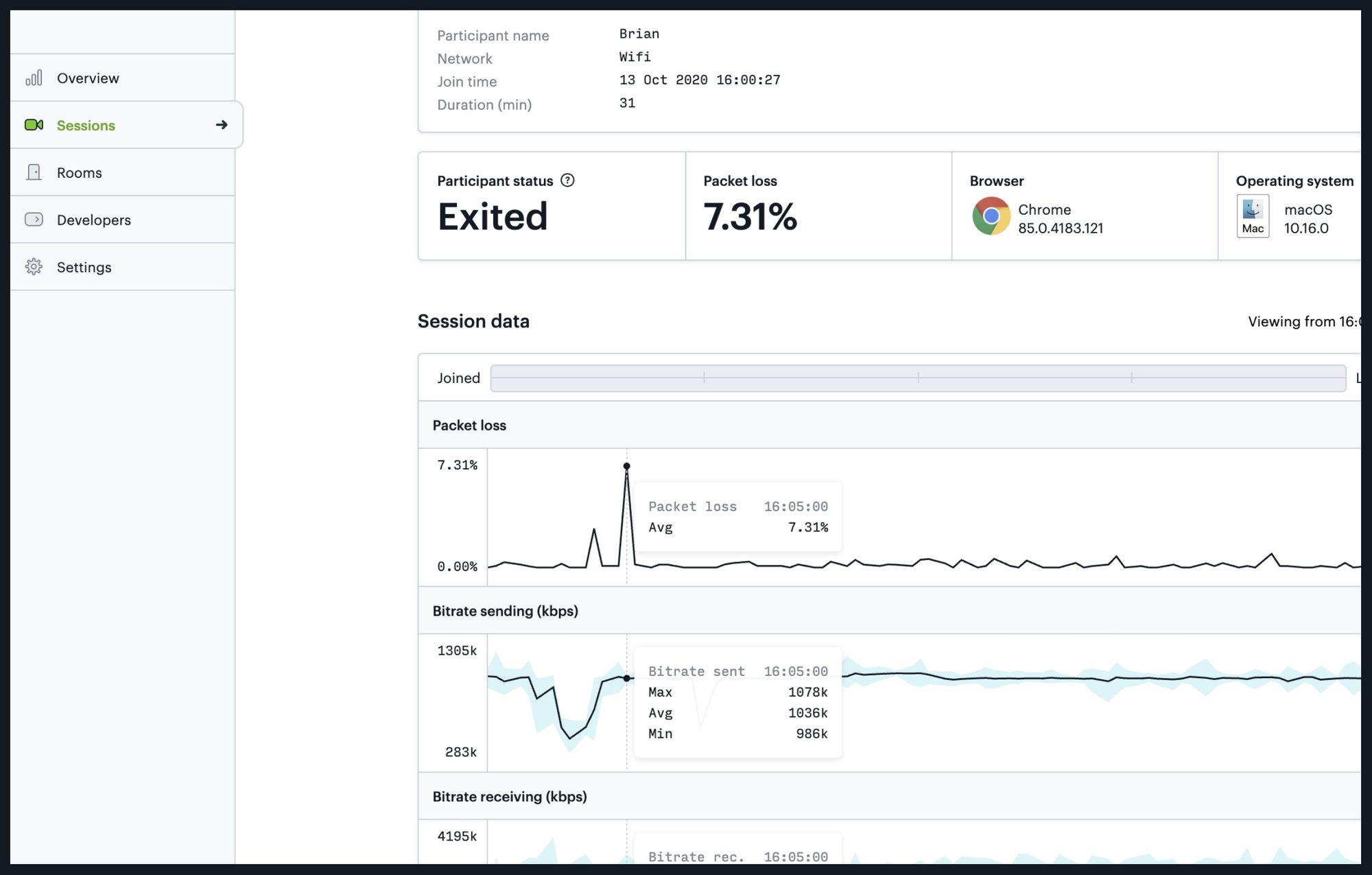 Introducing Dashboard Sessions, metrics, and logs